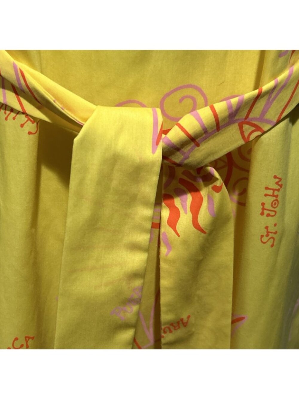 Vintage Tropical Sun Dress Large 14 Sheath Quirky Resort Cruise Resortwear 80s - Picture 8 of 16